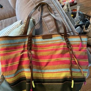 Multi color beach bag